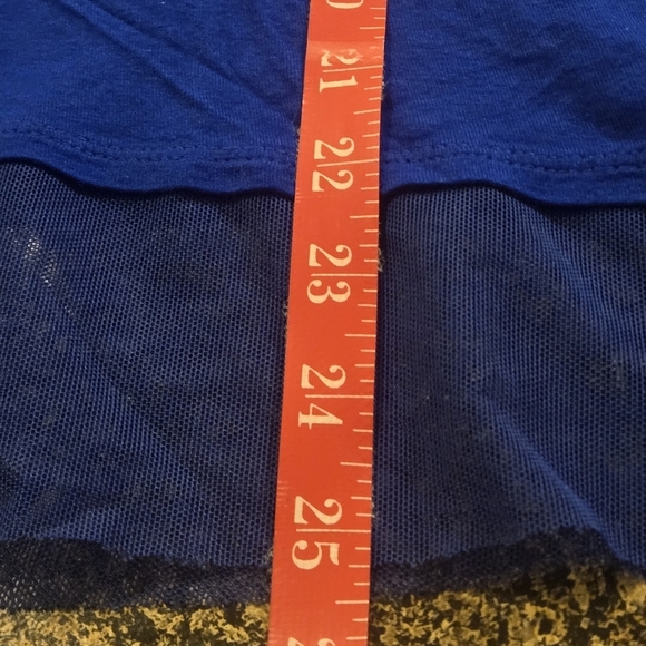 J-Lo Jennifer Lopez Royal Blue Tank Top Rivets Net Trim Hi-Low Hem Women size 3X - Picture 11 of 11